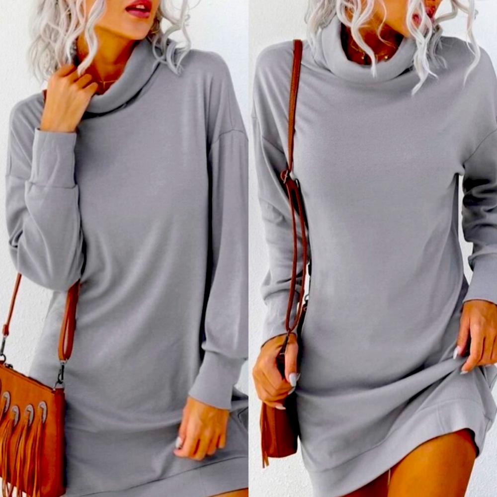 🤯2/35🤯Gray sweatshirt Dress - Picture 8 of 11
